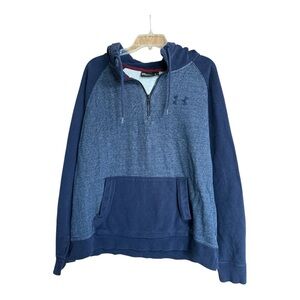 Under Armour Men's Blue Quarter Zip Pullover Hoodie, Large